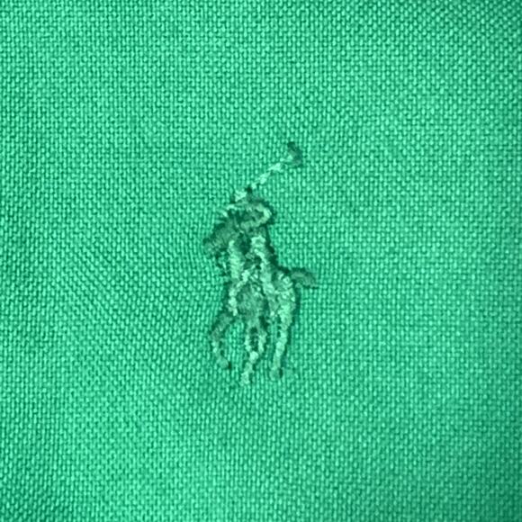 RALPH LAUREN GOLF Shirt M Tilden Button Down Solid Green 100% Cotton - Picture 8 of 16